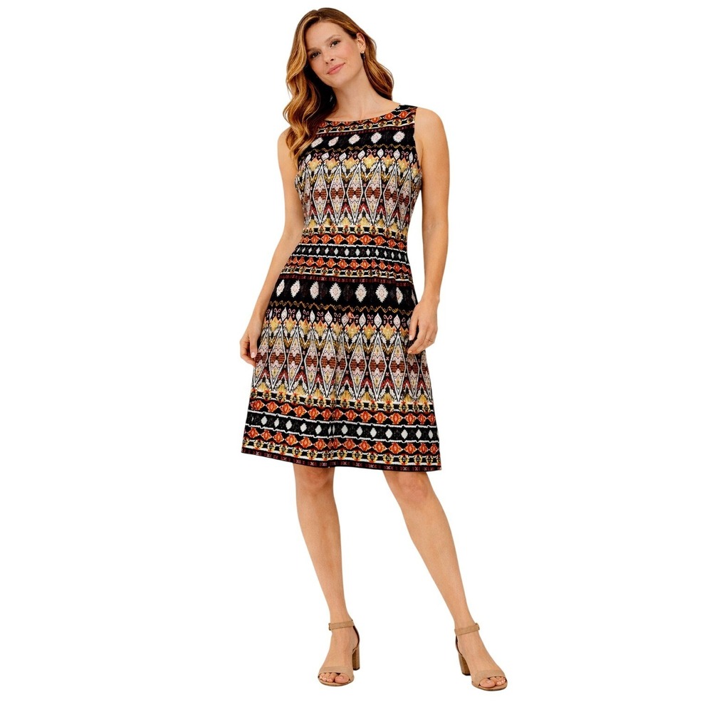 Speed Control Dress Womens Large Multicolor Tribal Ikat Geometric Sleeveless
